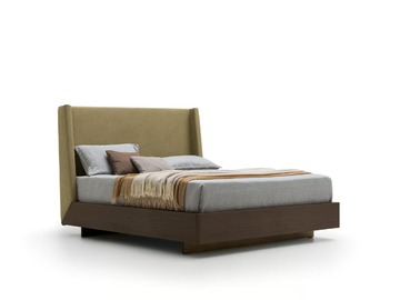 LIBECCIO - Wooden double bed with upholstered headboard by Santalucia Mobili - view 2